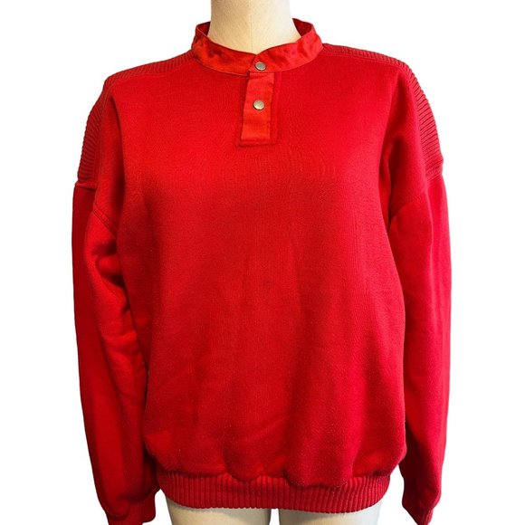 VINTAGE Copper Cove Red 80's Sweater Sweatshirt Fleece Medium - Picture 8 of 13